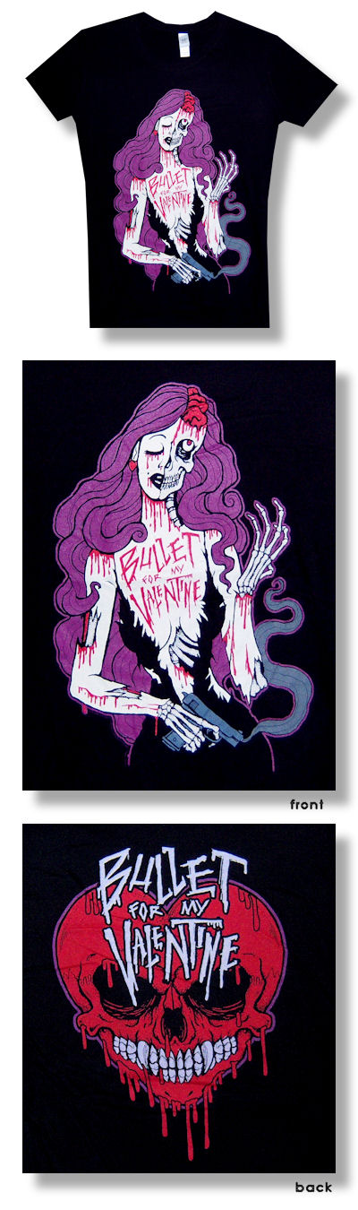 Bullet For My Valentine Zombie Girl 30/1 Girls Tee 005