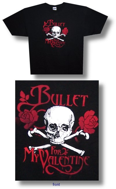 Bullet For My Valentine Skull And Roses Tee 006