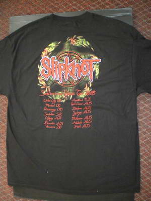 Slipknot Subliminal Verses Tour 2005 Tee Back 055